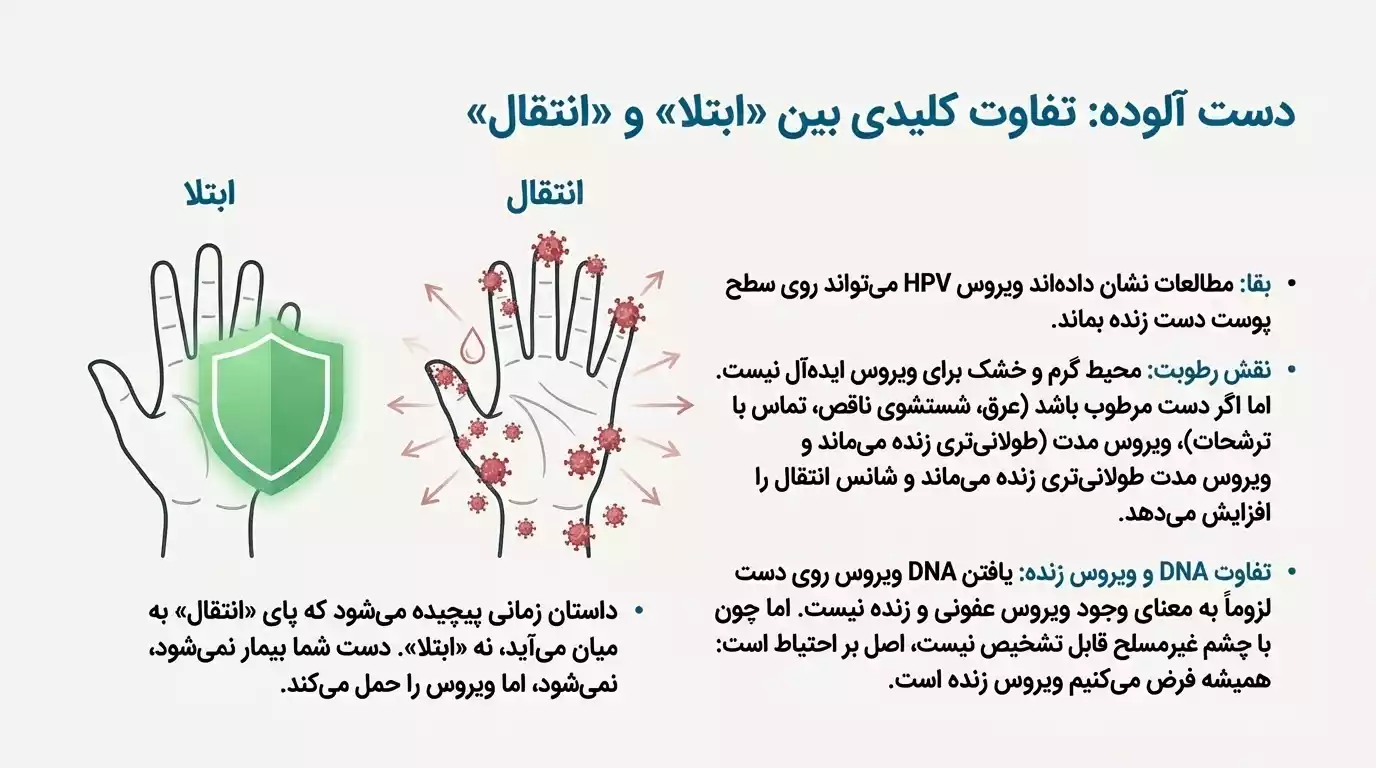 تفاوت انتقال و ابتلا در زگیل تناسلی از طریق دست