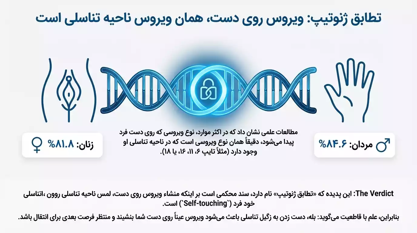 تطابق ژنوتایپ ویروس روی دست و ناحیه تناسلی