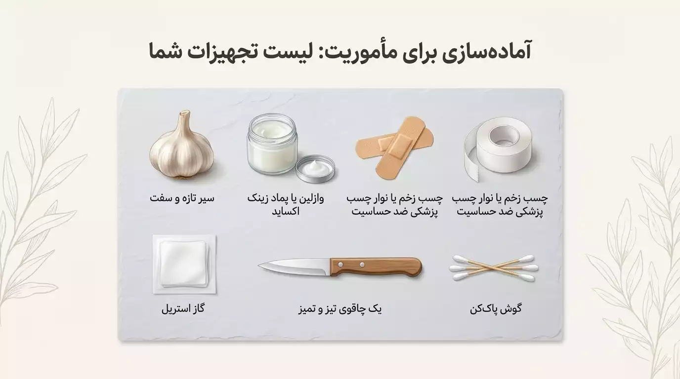 وسایل لازم برای درمان زگیل تناسلی با سیر